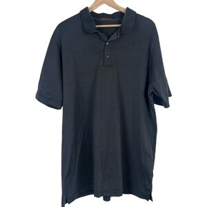 J Hilburn Mens Polo‎ Shirt XL Grey Mother-of-Pearl Buttons Sporty Golf Preppy